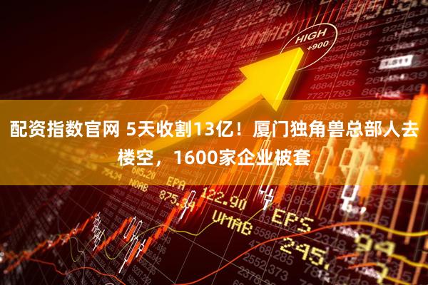配资指数官网 5天收割13亿！厦门独角兽总部人去楼空，1600家企业被套